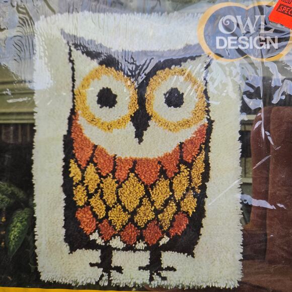 1980 National Yarn Crafts Owl Design Latch Hook Kit - Picture 4 of 8